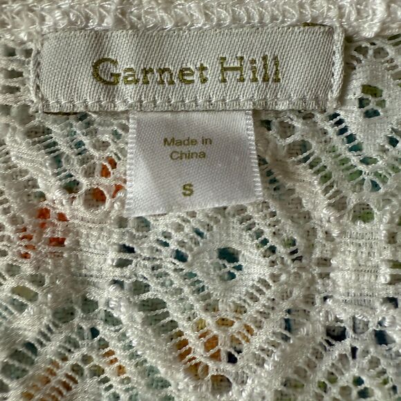 Garnet Hill White Knitted Lace Swim Coverup Dress Cotton Rayon Blend Size Small - Picture 3 of 4